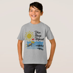 Diseño de repetición del sueño de buceo - Camiseta