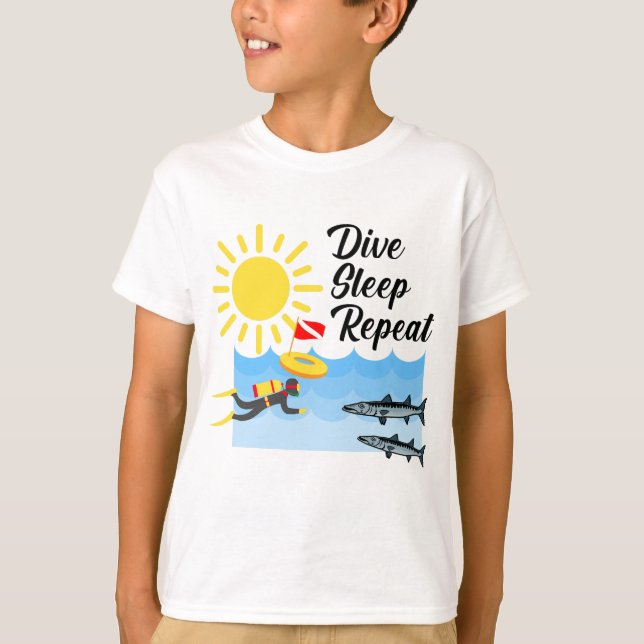 Diseño de repetición del sueño de buceo - Camiseta (Anverso)