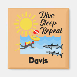 Diseño de repetición del sueño de buceo - imán cua