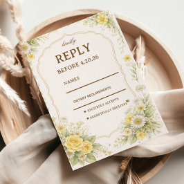 Diseño de respuesta floral elegante amarillo