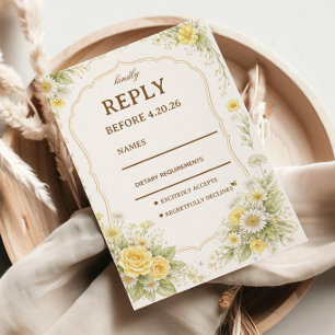 Diseño de respuesta floral elegante amarillo