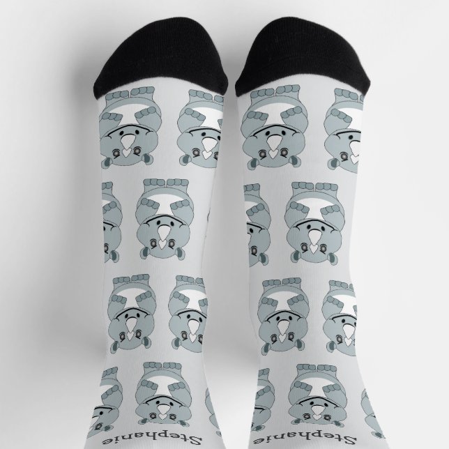 Diseño de Rinoceronte de Calcetines (Arriba)