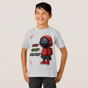diseño de robot tecnológico futurista de camisetas