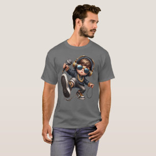 diseño de robot tecnológico futurista de camisetas