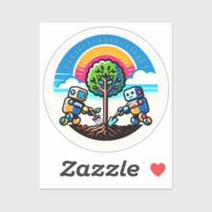 Diseño de robots ecológicos para Pegatina de plant