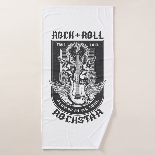 Diseño de rock de guitarra (Toalla de baño)
