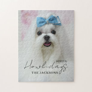 Diseño de rompecabezas de Navidad para perros Happ