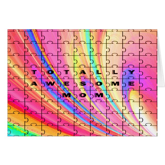 Diseño de rompecabezas rosa para mamá totalmente a (Anverso (Horizontal))