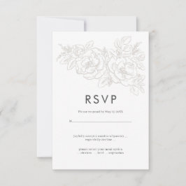 Diseño de RSVP de boda elegante en esquina de flor