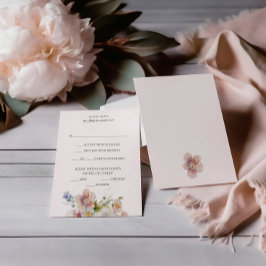 Diseño de RSVP floral de primavera romántica