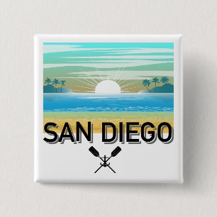 Diseño de San Diego - botón cuadrado