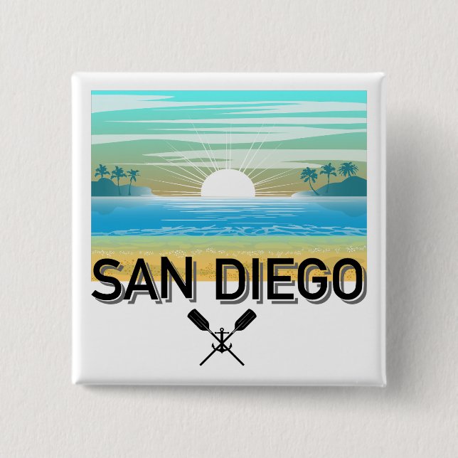 Diseño de San Diego - botón cuadrado (Anverso)