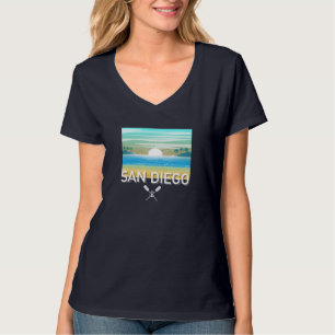 Diseño de San Diego - Camiseta básica de cuello V