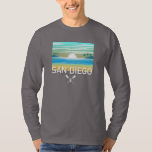 Diseño de San Diego - Camiseta básica de manga lar