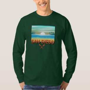 Diseño de San Diego - Camiseta básica de manga lar