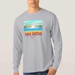 Diseño de San Diego - Camiseta básica de manga lar
