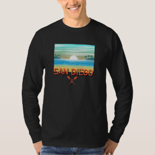 Diseño de San Diego - Camiseta básica de manga lar