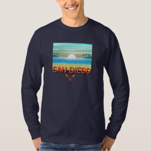 Diseño de San Diego - Camiseta básica de manga lar