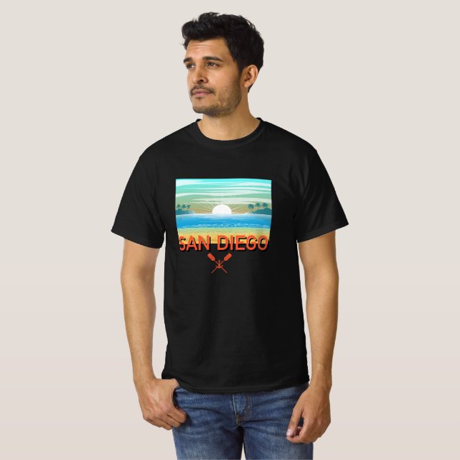 Diseño de San Diego - Camiseta de valor para hombr (Anverso completo)
