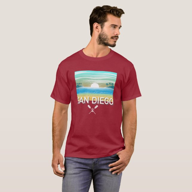 Diseño de San Diego - Camiseta oscura básica (Anverso completo)