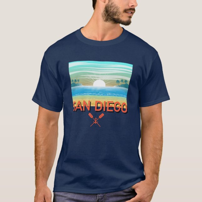 Diseño de San Diego - Camiseta oscura básica (Anverso)