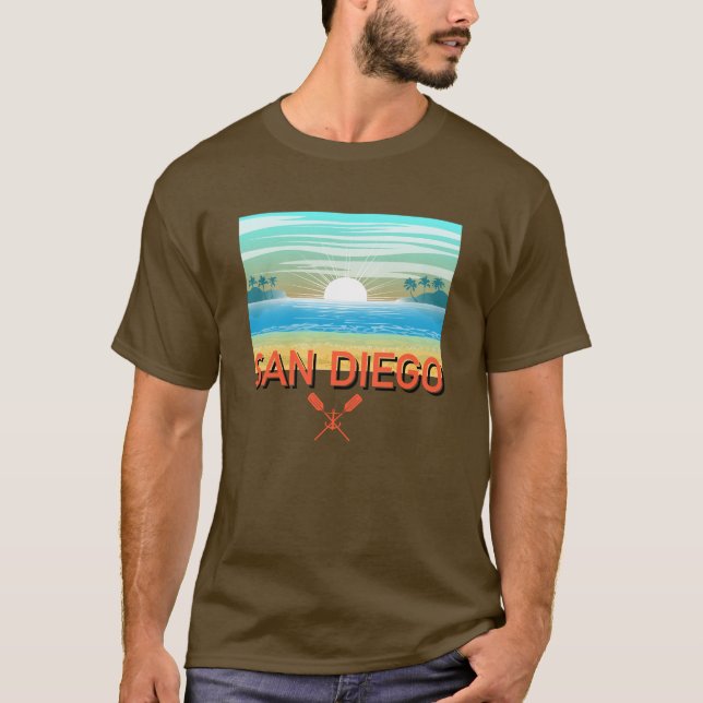 Diseño de San Diego - Camiseta oscura básica (Anverso)