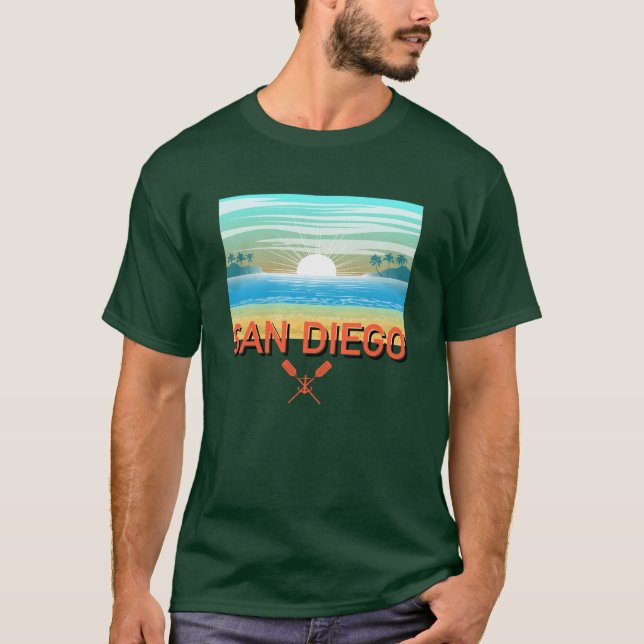 Diseño de San Diego - Camiseta oscura básica (Anverso)