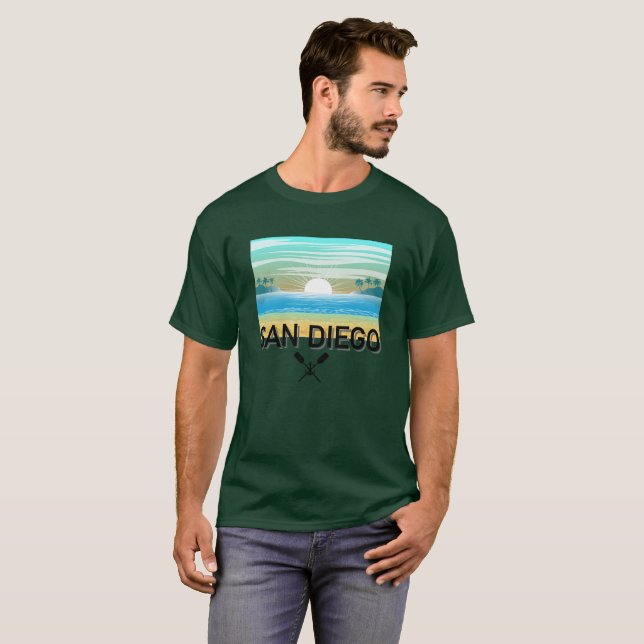 Diseño de San Diego - Camiseta oscura básica (Anverso completo)