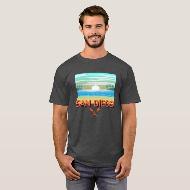 Diseño de San Diego - Camiseta oscura básica (Anverso completo)