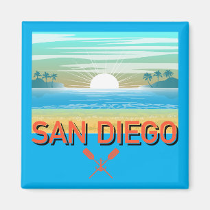 Diseño de San Diego - imán cuadrado