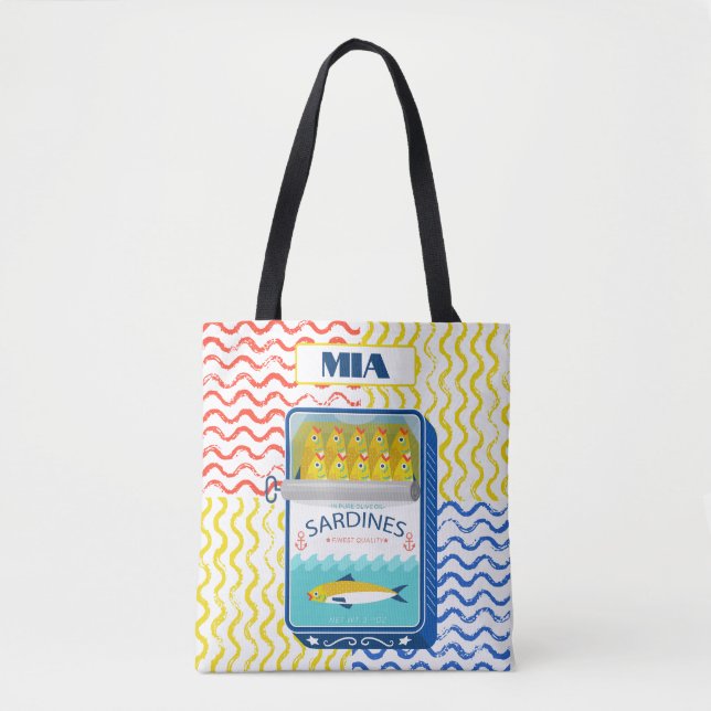 Diseño de sardinas eclécticas de la bolsa de Tote  (Anverso)