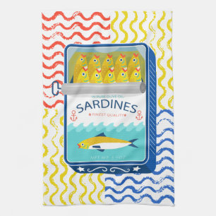 Diseño de sardinas eclécticas de toalla de té