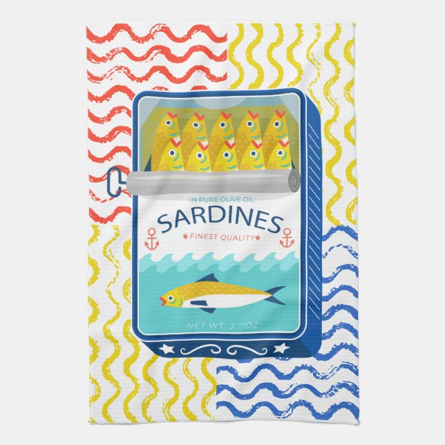Diseño de sardinas eclécticas de toalla de té (Vertical)