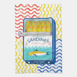 Diseño de sardinas eclécticas de toalla de té