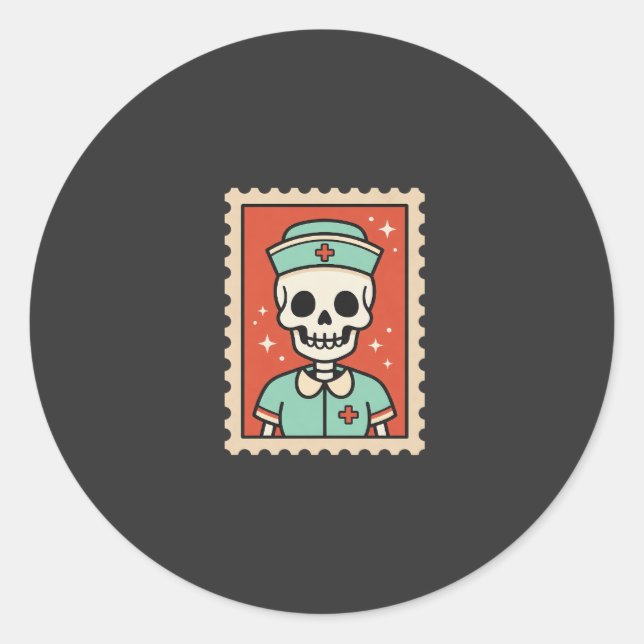 Diseño de sello de enfermera esqueleto de Hallowee (Anverso)
