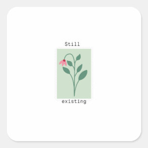 Diseño de sello de flor minimalista aún existente