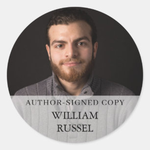 Diseño de sello redondo de libro firmado por autor