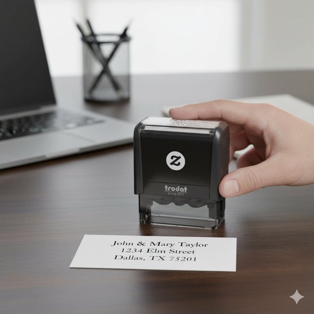 Diseño de sellos de autotinta para dirección de fa (Modern Family Address Self Inking Stamp Design)