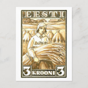 Diseño de sellos postales de Estonia vintage