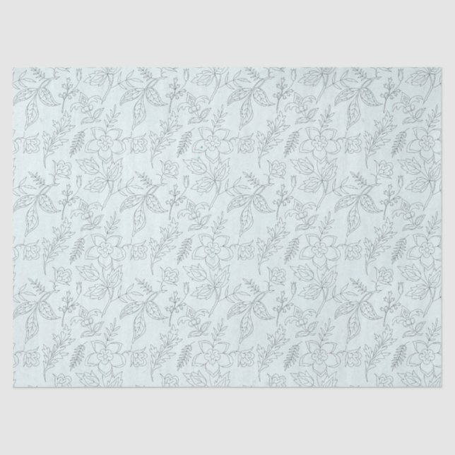 Diseño de serie floral turquesa 6 Papel de tejidos (Anverso)