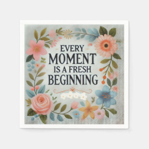 Diseño de servilleta floral con cita