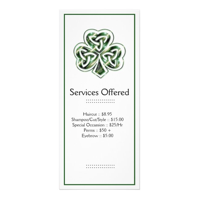 Diseño de Shamrock Celular 2 Servicios Tarjeta de  (Frente)