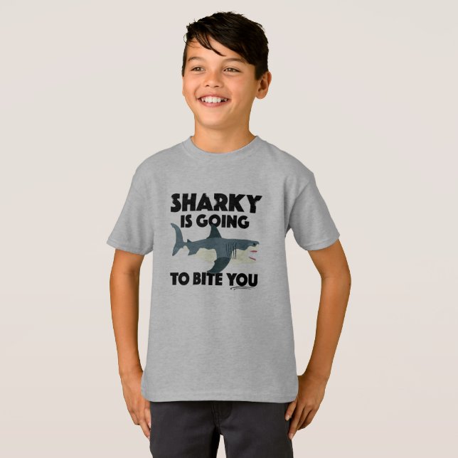 Diseño de Sharky te va a morder - Playera básica p (Anverso completo)