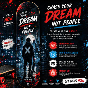 Diseño de skateboard de arte urbano motivacional