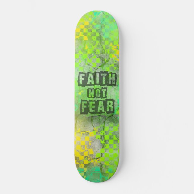 Diseño de skateboard de fe cristiana sin miedo (Anverso)