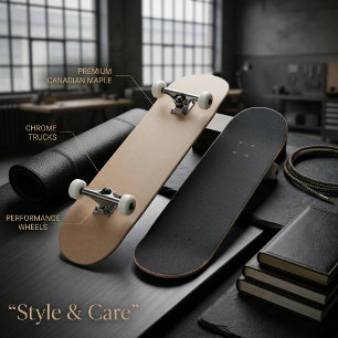 Diseño de skateboard estilo kraft vintage con dise