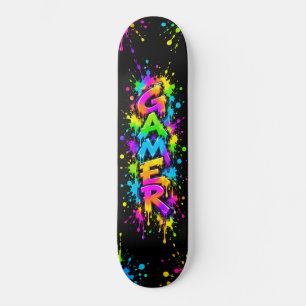 Diseño de skateboard Grafiti Neon para Gamer Color