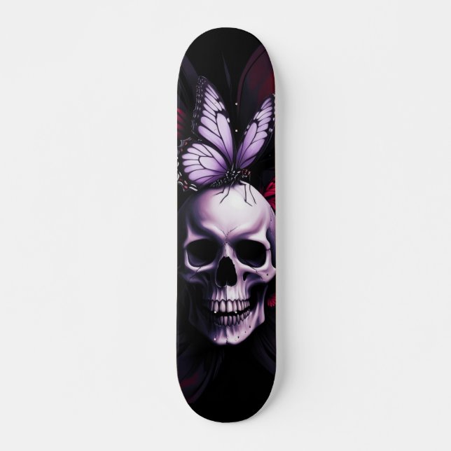 Diseño de Skateboard para mariposa de cráneo gótic (Anverso )