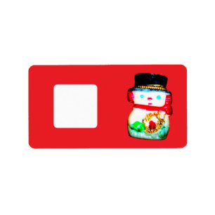 Diseño de snowman con etiqueta de dirección de ret