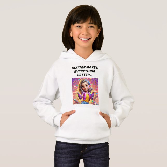 Diseño de sudadera con capucha Glitter Explosion S (Anverso completo)